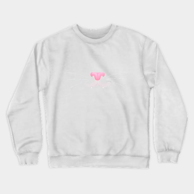 White Kitty Cat Face Mask Crewneck Sweatshirt by ParadisePaws